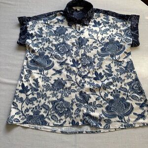 Liverpool Los Angeles Men’s XS / S Blue Floral Button Down Shirt